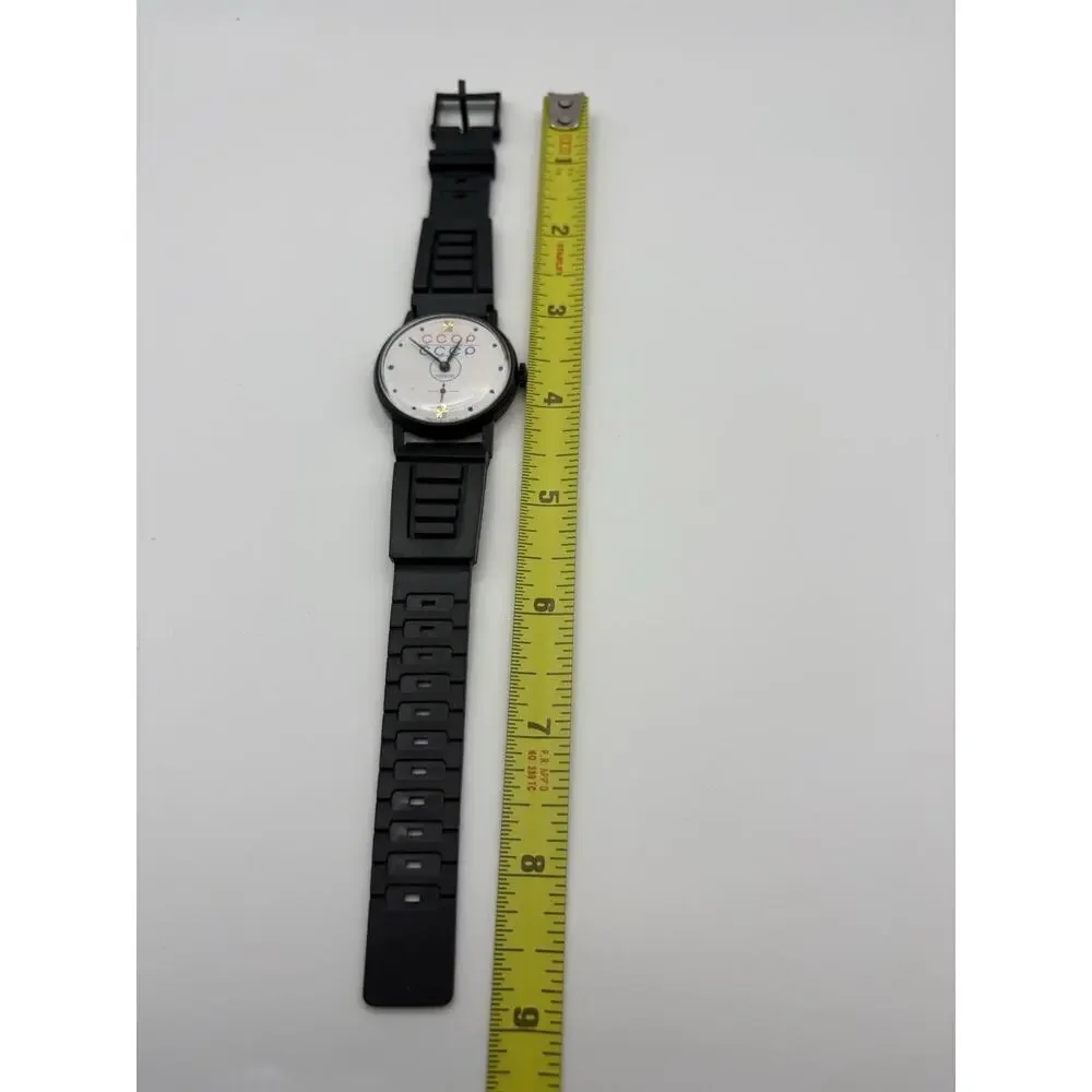 Vintage Pobeda CCCP Soviet Mechanical Watch 15J Black Case White Dial Paper USSR